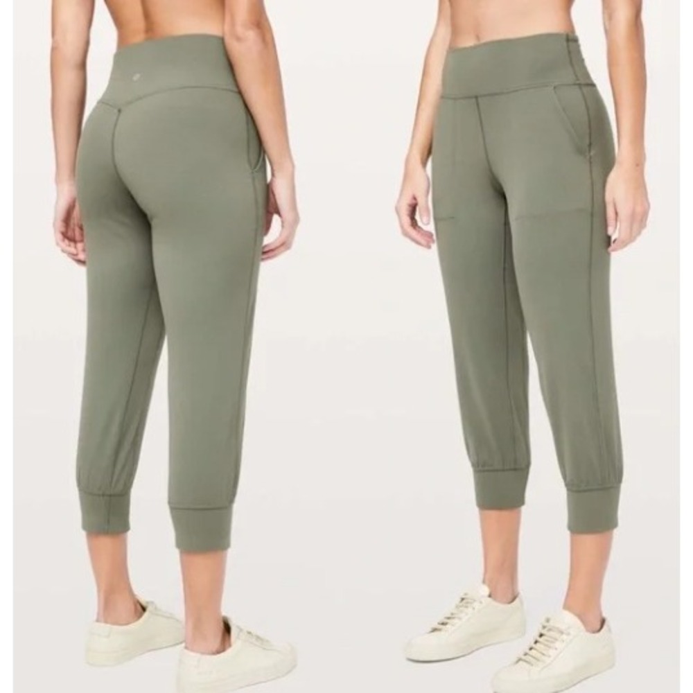 Lululemon Align Jogger Crop 23 Sage Green Nulu High Rise Yoga Pants Size 6